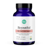 BeYouTiful d Ora Organic – bouteille montrée, soutien potentiel cheveux et peau éclatante.