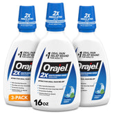 Orajel Rinçage buccal non-séptique menthe, bouteille 16 oz, soulagement potentiel