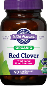 Capsules vegan de trèfle rouge d'Oregon's Wild Harvest, soutien bien-être quotidien.