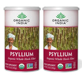 ORGANIC INDIA Poudre psyllium husk dans bouteille, soutien digestif quotidien et fibre naturelle.