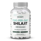 Organics Ocean Shilajit, bouteille de capsules, énergie naturelle potentielle pour le quotidien