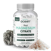 Organics Ocean Real Magnesium Citrate: bouteille présentant le conditionnement, soutien potentiel d énergie