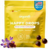 Organifi Happy Drops – bouteille citron, soutien léger d'humeur et énergie naturelle.
