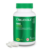 Organika NAC, capsules dans la bouteille de 90 caplets, soutien potentiel du système immunitaire.