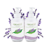 Organyc lavande-bouteille-douche-intime: soin doux pour zones sensibles avec parfum floral.