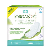 Organyc serviettes nocturnes avec emballage compact pour rangement discret.