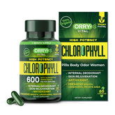 Orry's Vital chlorophylle, capsules 600 mg, détox légère pour le quotidien.