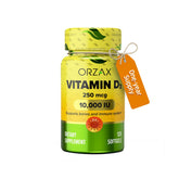 ORZAX vitamine D3 10000 UI – bouteille softgel, soutien immunitaire potentiel au quotidien