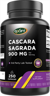 Oxify Cascara Sagrada – capsules 900 mg pour une utilisation quotidienne potentielle