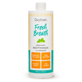 Rince-bouche Oxyfresh menthe fraîche en bouteille, haleine durable et sensation rafraîchissante.