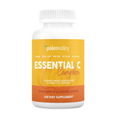 Paleovalley Essential C Complex – bouteille montrant l'étiquette, soutien immunitaire naturel.