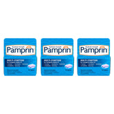 Pamprin Formule Multi-Symptômes – emballage et bouteille prête à l'emploi pour le confort pendant les règles.