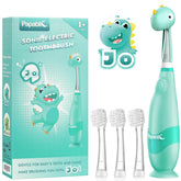 Papablic Jo avec capuchon dinosaure, brosse adaptée aux tout-petits pour un brossage ludique