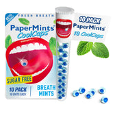 Papermints CoolCaps – ouverture de capsule extérieure pour une fraîcheur instantanée.