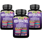 Parrox Resveratrol - bouteille 180 capsules, soutien quotidien de l'énergie et du bien-être.