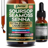 Parrox Soursop Seamoss Senna – flacon goutte pour dosage précis et rapide