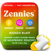 Parrox Zennies sachet caféine mangue : boost rapide et discret sous la lèvre.
