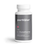 PartiQlar Pure L-Glutathione 500mg – Bouteille prête à l'emploi pour soutien antioxydant.