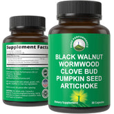 Peak Performance Wormwood Noix Noire Girofle - bouteille de capsules prête à l’emploi pour une routine detox.