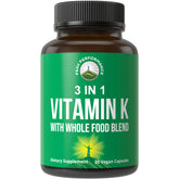 Peak Performance Vitamine K 3 en 1 avec trois formes et absorption possible améliorée.