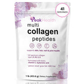 Peakhealth Multi Collagène Poudre 1 livre, bouteille pratique favorisant un soutien potentiel peau et articulation.