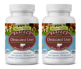 Perfect Supplements Foie désydraté: capsule bocal, apport naturel en protéines et fer pour l'énergie.