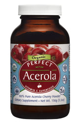 Perfect Supplements Acerola poudre 156g, soutien immunitaire naturel et énergie.