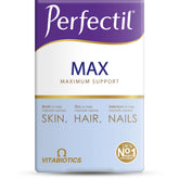 Perfectil Max bouteille: aperçu clair du flacon pour soutenir peau et cheveux.