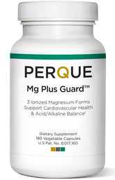 Bouteille PERQUE Mg Plus Guard avec capsules pour usage quotidien.