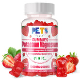 Gomme Potassium Magnésium Pets Purest sur emballage rose, format pratique.