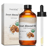 PHATOIL huile amande douce bio dans bouteille en verre prête pour usage quotidien