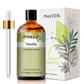 PHATOIL Vanille huile pure 100 ml dans flacon, parfum doux et chaleureux pour diffusion