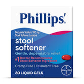 Phillips' laxatif émollient — bouteille-liquide-gels, prise facile pour le confort intestinal.