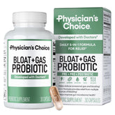 Physician's CHOICE Bloat & Gas Probiotic – bouteille prête à l'emploi pour le confort digestif.