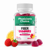 Physician’s CHOICE Fibres Gummies dans une boîte de 60 gommes, pratique au quotidien.