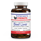Physician's Strength foie-boeuf capsules visibles sur emballage, potentiel soutien energie.