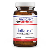 Infla-ex de Physician's Strength — bouteille de capsules prête au soutien musculaire.
