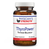 Physician's Strength ThyroPower en bouteille devant, présentation naturelle pour l'équilibre thyroïdien.