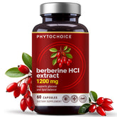 PHYTOCHOICE Berberine 1200mg - ge9lules pour énergie et équilibre me9tabolique.