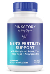 BlueStork Pink Stork – bouteille visible, soutien potentiel à la fertilité masculine.