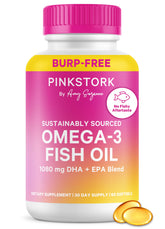 Pink Stork Omega 3 – Bouteille montrée, soutien cognitif potentiel.