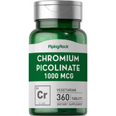 Piping Rock Chromium Picolinate 1000mcg, bouteille de 360 comprimés faciles à avaler