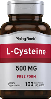 Piping Rock L-Cystéine 500 mg – bottle et étiquette, pratique pour la routine quotidienne.
