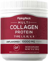 Piping Rock Poudre de collagène multi non aromatisée prête à être ajoutée aux boissons.