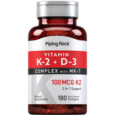Piping Rock Vitamine K2 D3, bouteille de gélules molles pour une prise pratique.
