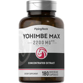 Piping Rock Yohimbe pour hommes — flacon 180 capsules, format pratique.