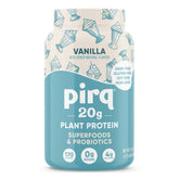 Pirq Protéine végétale vanille poudre: source pratique de protéines pour les journées actives.