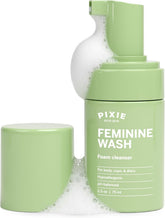 Pixie Feminine Wash – bouteille pompe, mousse légère pour usage quotidien.