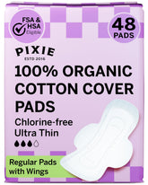 Pixie Cup protections pack-shot bio coton: absorption fiable et confort quotidien.