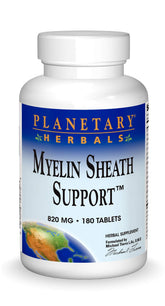planetary herbals myelin sheath support - bouteille et gélules évoquant le soutien potentiel du système nerveux.
